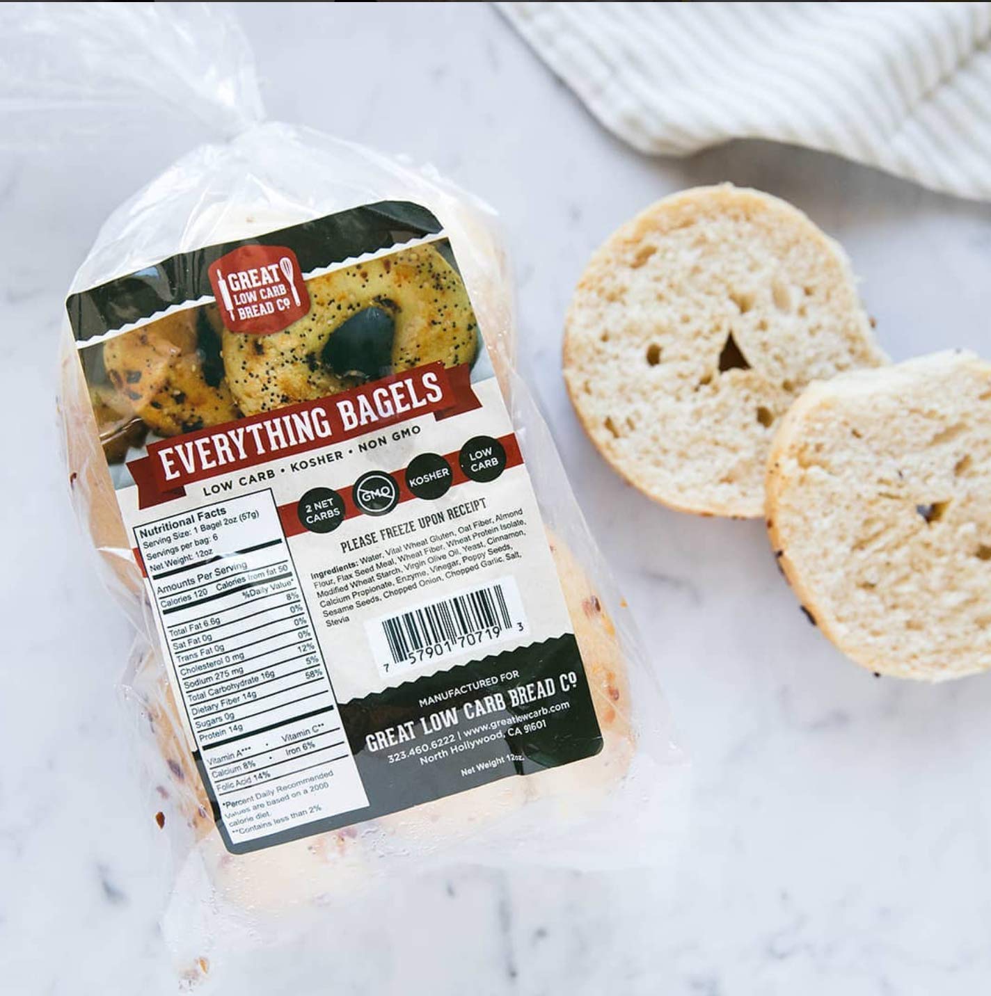 Low Carb Bread & Bagel Combo Pack - Plain Sandwich Bread & Everything Bagels - Keto Friendly, High Protein, Gluten Free - Perfect for Breakfast, Sandwiches & Healthy Snacking