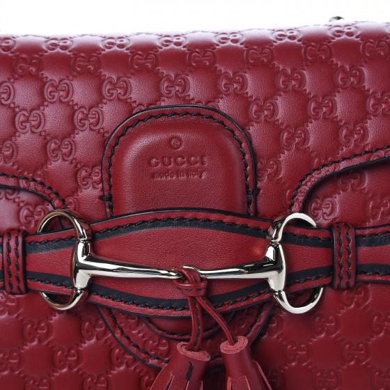 Gucci Emily Mini Micro Guccissima Leather Crossbody Bag in Red - Perfect for Date Night & Evening Events
