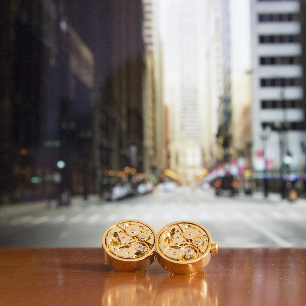 KingCuffs Premium Round Watch Movement Cufflinks for Men - Elegant Dress Accessories for Weddings, Business & Formal Events