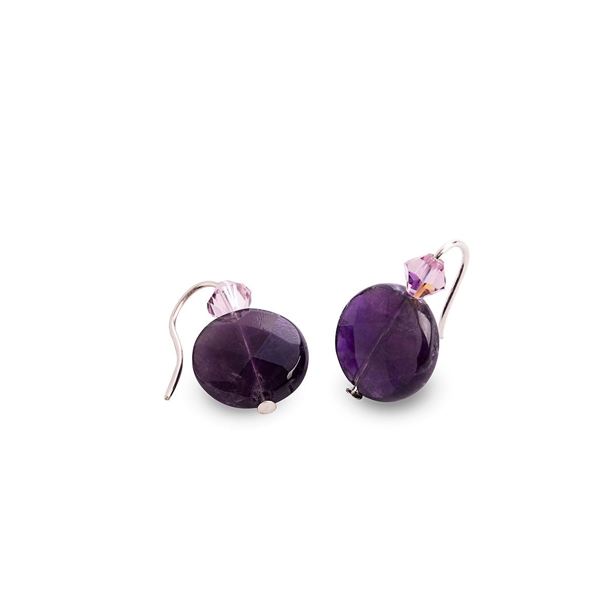 Natural Amethyst Gemstone Earrings for Women – Elegant Purple Crystal Studs for Daily Wear & Special Occasions