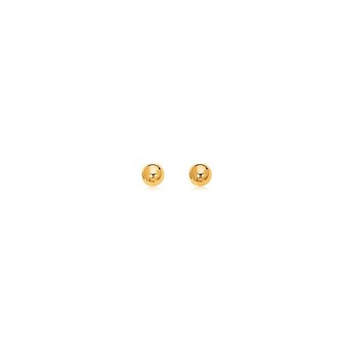 14K Yellow Gold Round Stud Earrings for Women - Hypoallergenic Polished Studs for Everyday Wear, Gift Giving & Special Occasions