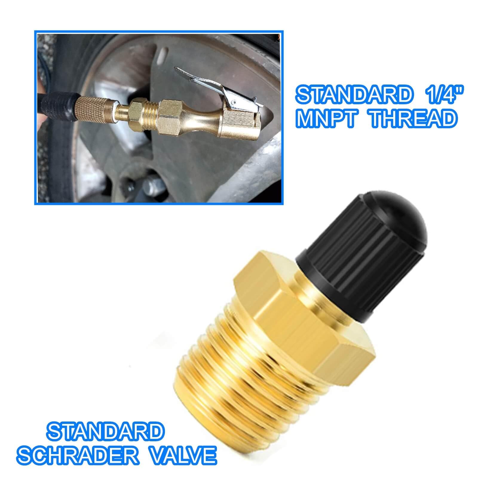 2Pcs Brass Air Inflator Adapter 1/4