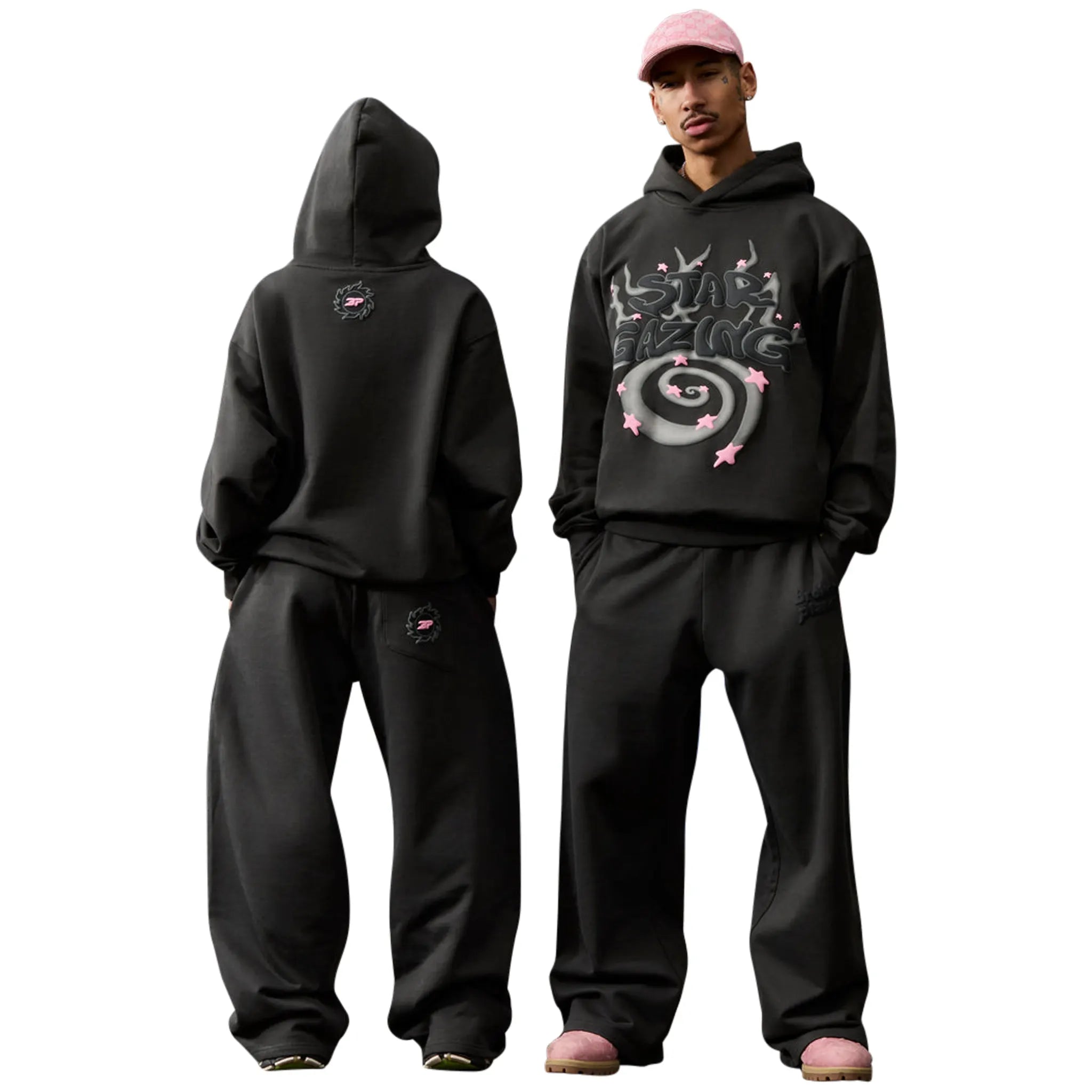Broken Planet Stargazing Soot Black Hoodie - Men's & Women's Casual Pullover Sweatshirt for Streetwear, Outdoor Stargazing, and Urban Fashion