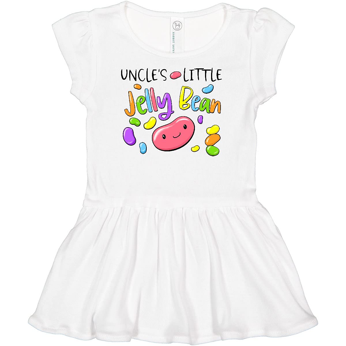 Inktastic Uncle's Little Jellybean Cute Easter Candy Infant Dress - Adorable Baby Outfit for Easter Celebrations, Family Photos & Holiday Gatherings
