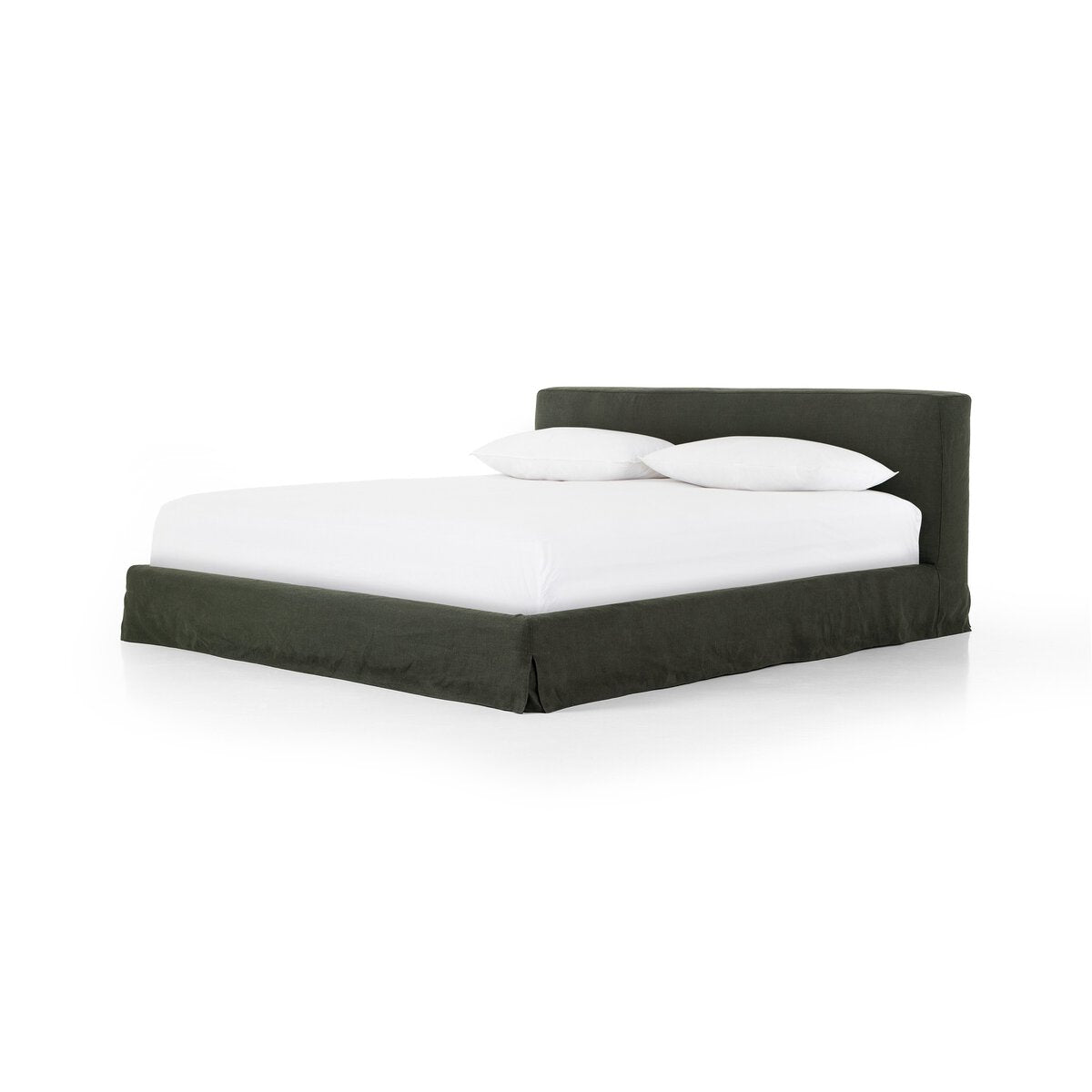 Adrian Slipcover Bed Frame - Brussels Pine Wood King Size - Perfect for Master Bedrooms & Guest Rooms
