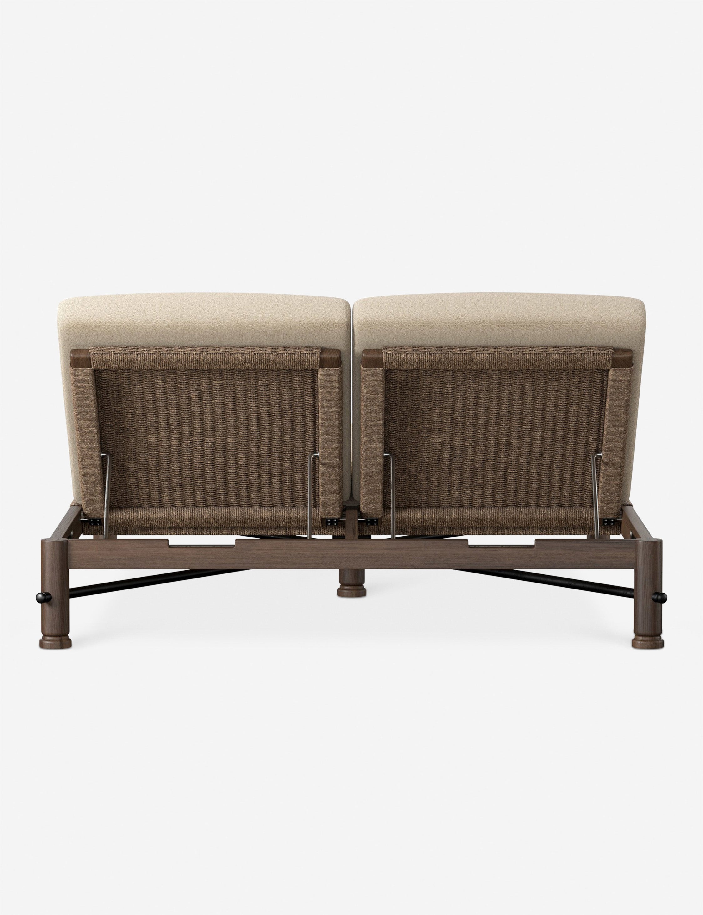 Finnegan Indoor Outdoor Double Chaise Lounge - Amber Lewis x Four Hands Collaboration - Perfect for Patio, Poolside & Living Room Relaxation