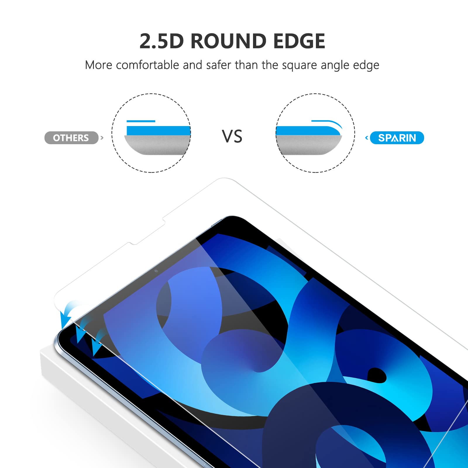 SPARIN 2 Pack Tempered Glass Screen Protector for iPad Air 5/4 (10.9 inch 2022/2020) & iPad Pro 11 (2022/2021/2020/2018) - Anti-Scratch, Bubble-Free, HD Clear Protection for Work, Study & Entertainment