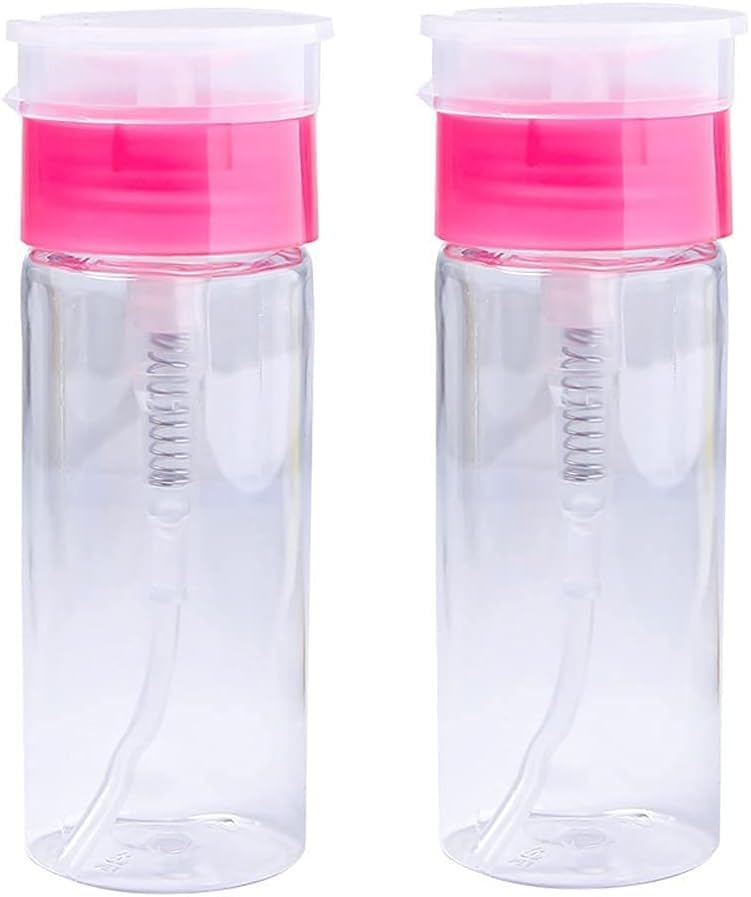 60ml Nail Polish Remover Pump Dispenser - Push Down Cleanser Bottle for Nail Art & Makeup Removal - Portable Liquid Container for Salon, Home & Travel Use