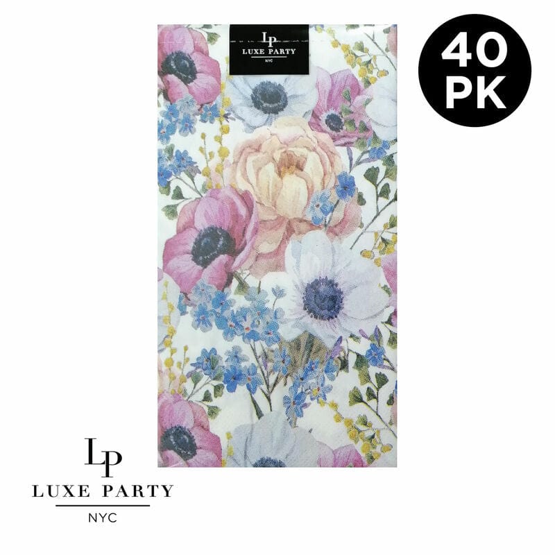 Disposable Paper Buffet Napkins 40 Pack - Floral Design for Parties, Weddings & Events | Elegant & Absorbent Dinner Napkins for Catering, Restaurants & Home Use