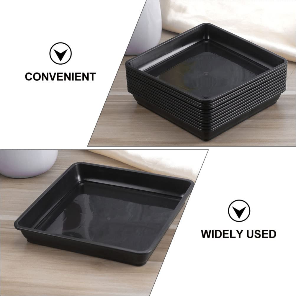 DOITOOL 12-Pack 12 Inch Square Plant Saucers - Drip Trays for Flower Pots, Water Plates & Planters - Indoor & Outdoor Garden Plant Trays for Potted Plants | Perfect for Balcony, Patio, and Greenhouses