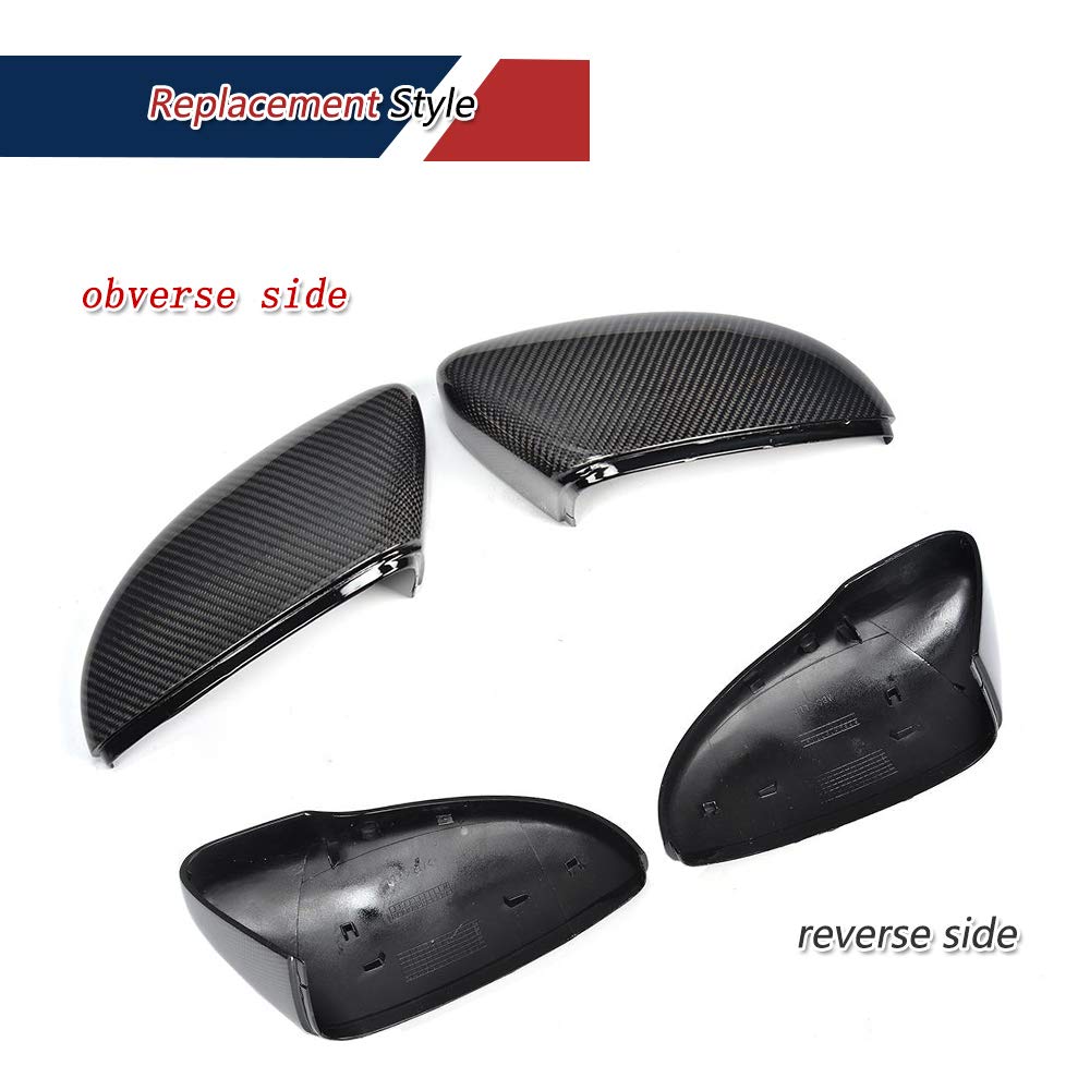 Carbon Fiber Mirror Covers for Volkswagen Passat CC Scirocco Beetle Jetta (Euro) - Replacement Side Mirror Caps - Lightweight & Durable - Perfect for Car Upgrades & Customization