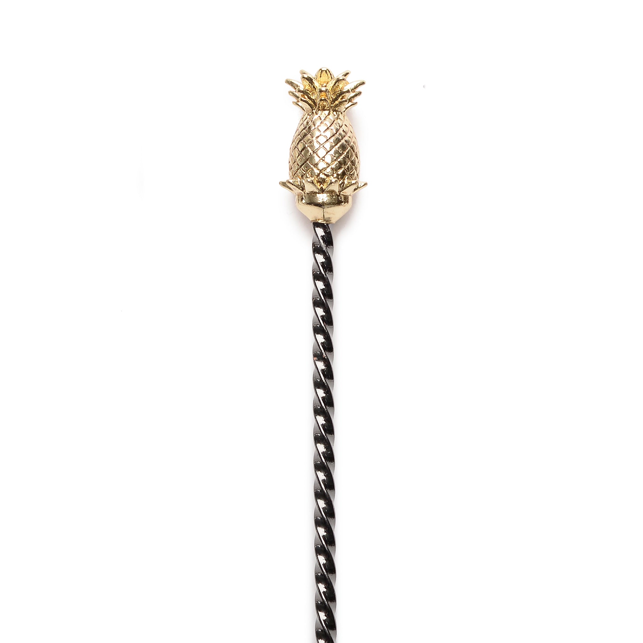 BULU™ Pineapple Bar Spoon - Gunmetal Black & Gold Pineapple Design - 43.5cm Cocktail Mixing Tool for Bartenders & Home Bars