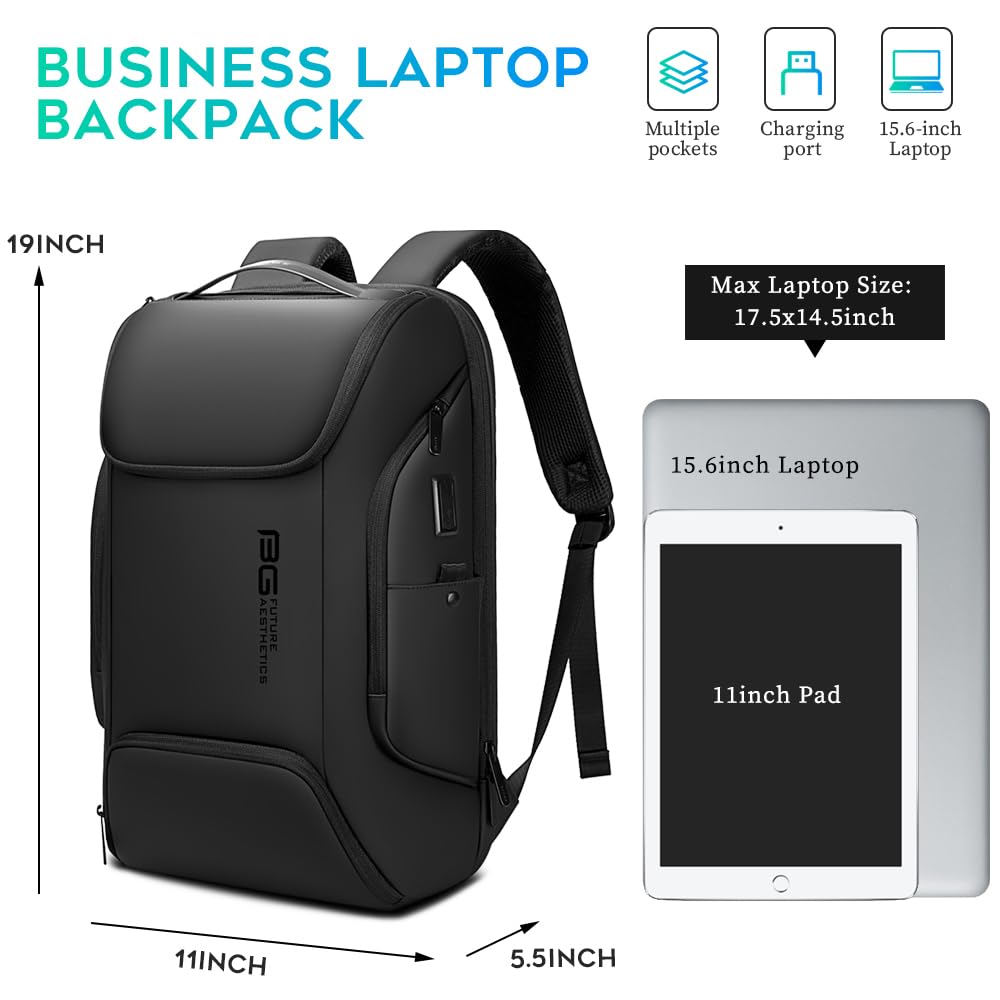 Professional Business Laptop Backpack - Waterproof 15.6 Inch Laptop Compartment - Durable Commuter Backpack for Men & Women - Perfect for Office, Travel, and College Use