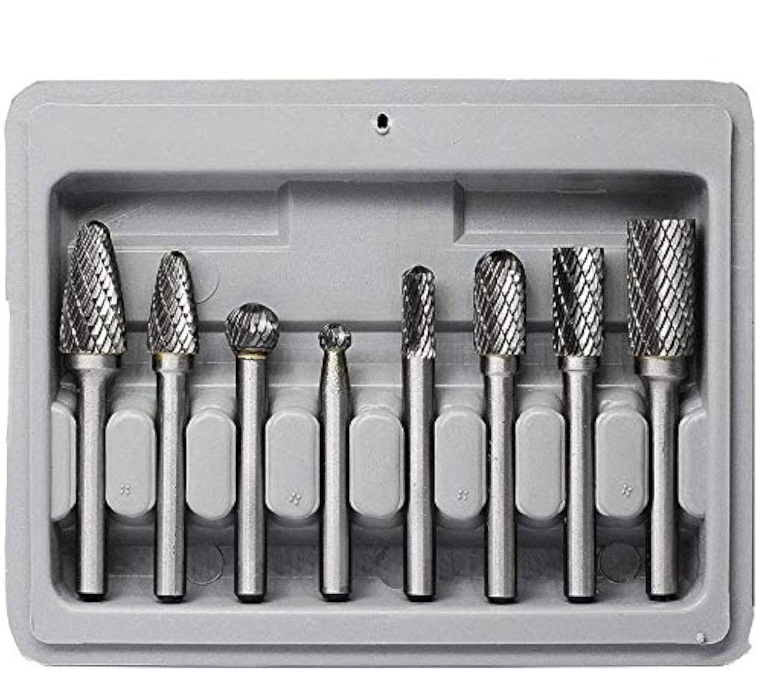 JESTUOUS 8-Piece Carbide Burr Set - 1/4 Inch Shank Double Cut Rotary Files for Metal Grinding, Polishing & Carving - Professional Die Grinder Drill Bits Kit for Metalworking, Woodworking & DIY Projects