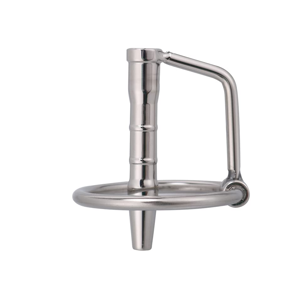 Silver Hollow Urethral Dilator with Cock Ring - 1.69 Inch Urethral Sounding Penis Plug for Men | Medical & Pleasure Use, BDSM Toy for Sensual Exploration & Urethral Stretching