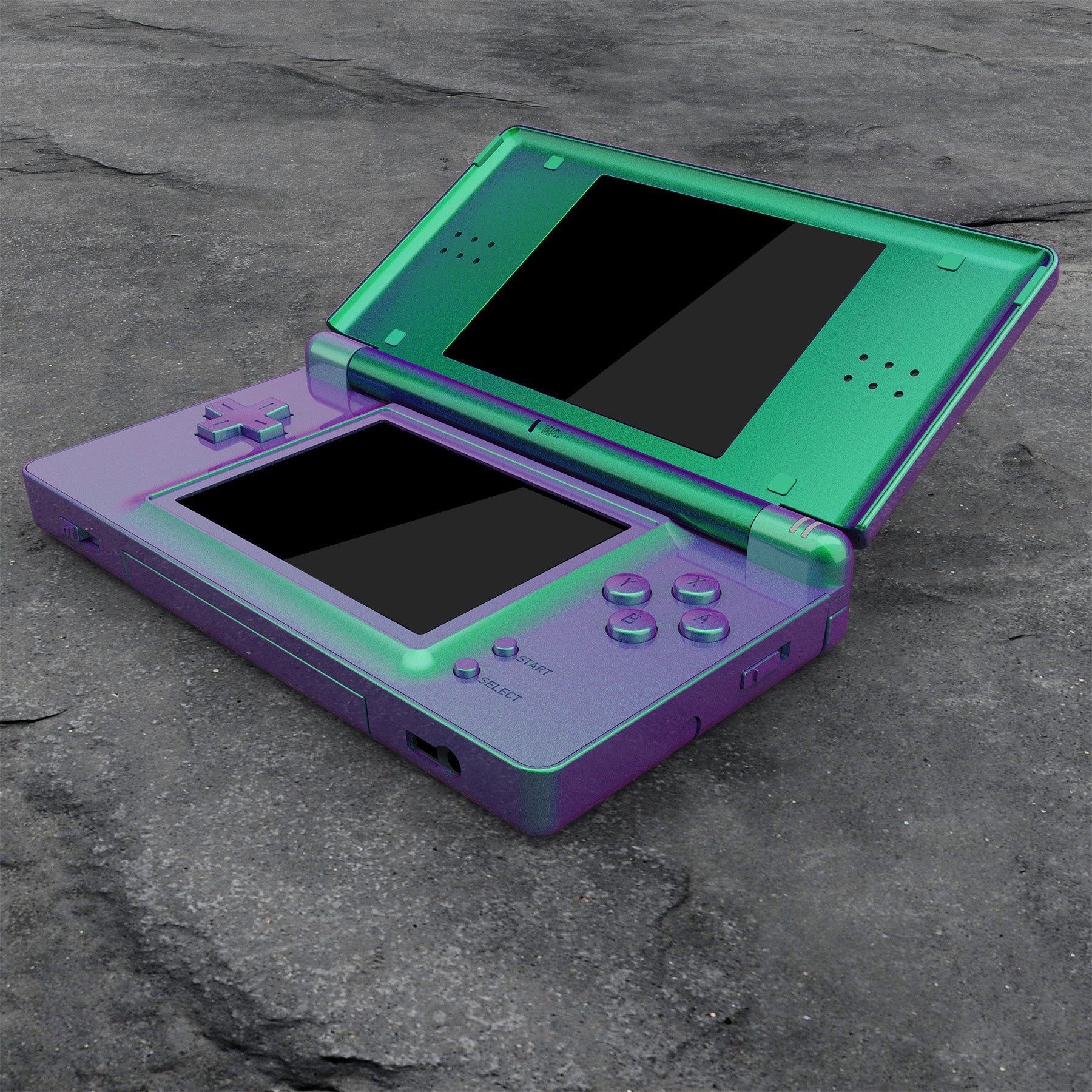 eXtremeRate Chameleon Green Purple Replacement Shell for Nintendo DS Lite - Full Housing Case Cover with Buttons & Screen Lens (Console Not Included) | Custom Gaming Accessory for DS Lite NDSL Handheld Console | Perfect for DIY Repair, Modding & Personalization