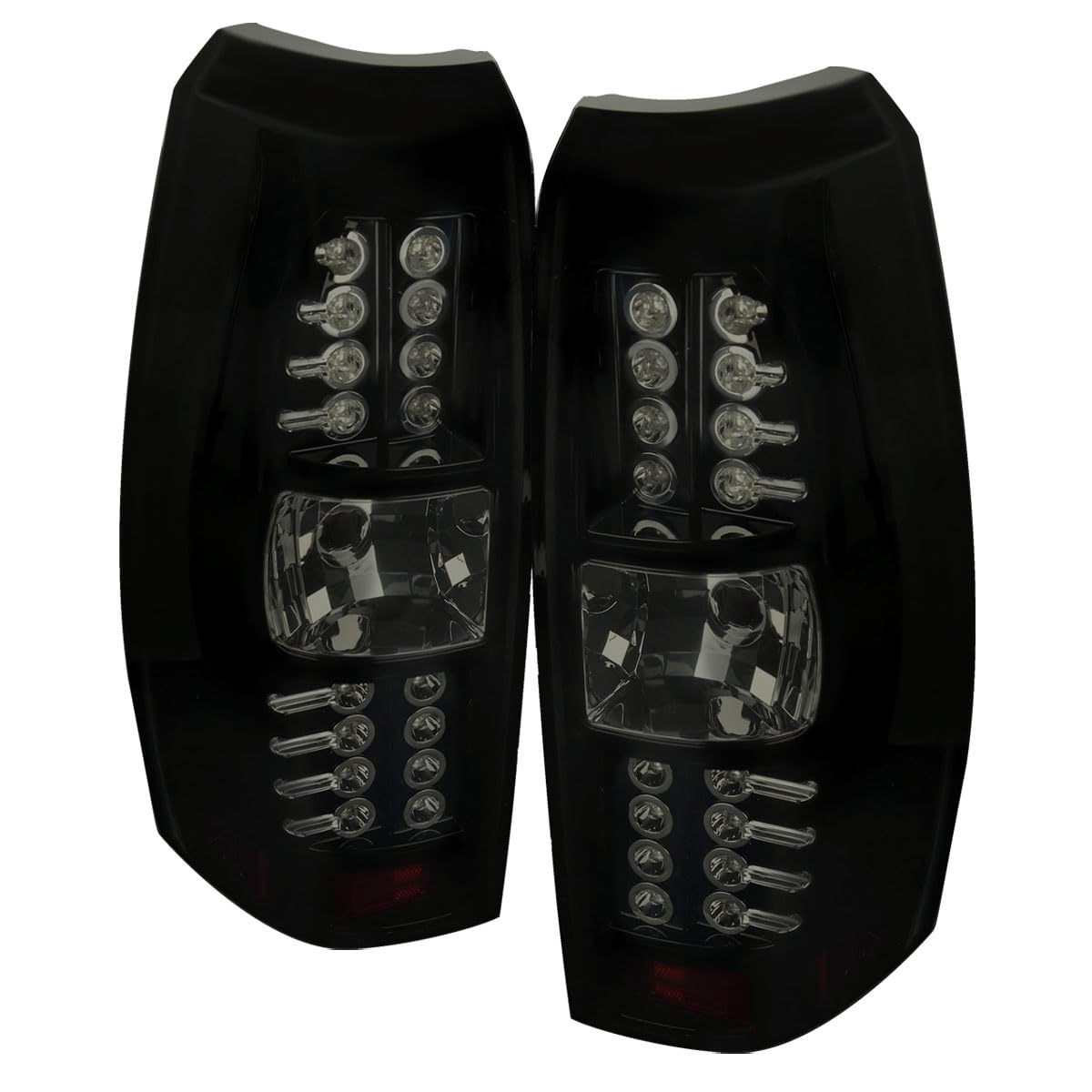 2007-2012 Pickup Truck LED Tail Lights - Glossy Black Smoke Lens - High Visibility Brake Lamps - Perfect for Night Driving & Off-Road Adventures