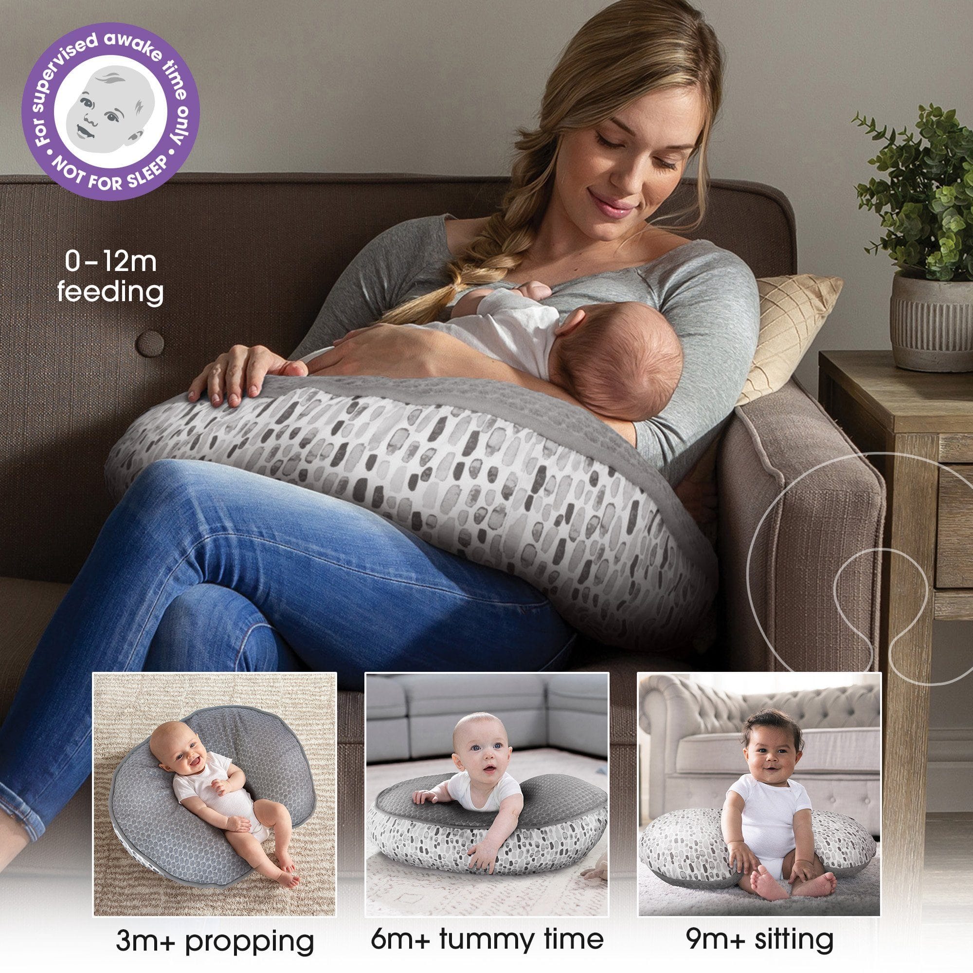 Boppy Luxe Slipcovered Nursing Pillow - Soft & Supportive Breastfeeding Pillow for New Moms, Comfortable Baby Feeding Support for Nursing, Bottle Feeding & Tummy Time