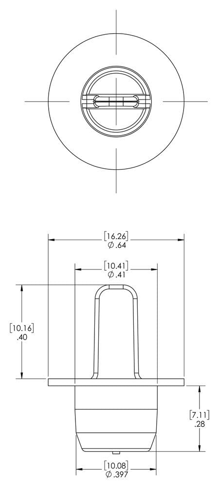 Caplugs QECP7/16Q1 Plastic Ergonomic Center Pull Tab Plug - ECP-7/16, TEO, 0.64