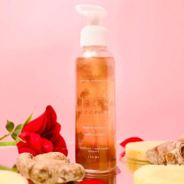 PP Rose Cleanser with Vitamin-E & Sunflower Seed Oil | Gentle Makeup Remover & Pore Cleanser for Dry, Normal, Oily & Sensitive Skin | Men & Women | 120ml | Perfect for Daily Skincare & Deep Cleansing Routine