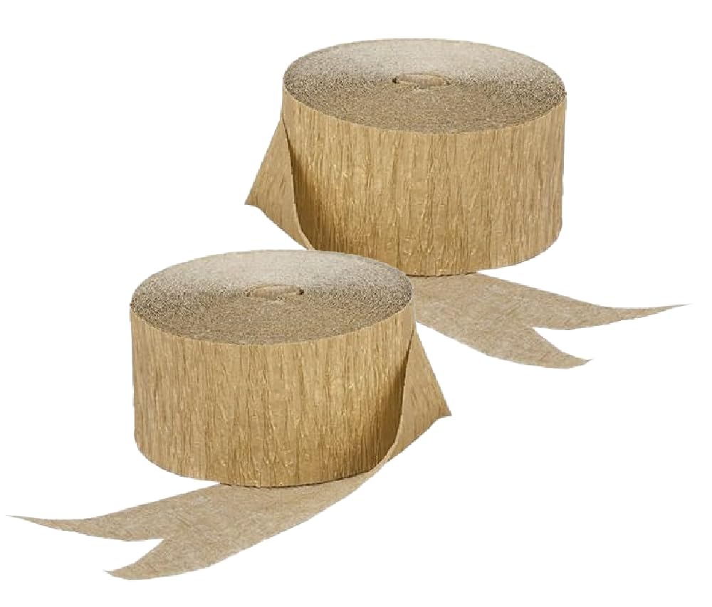 4 Rolls Metallic Gold Crepe Paper Streamers - 280 ft Total - Made in USA - Perfect for Party Decorations, Birthday Celebrations & DIY Crafts