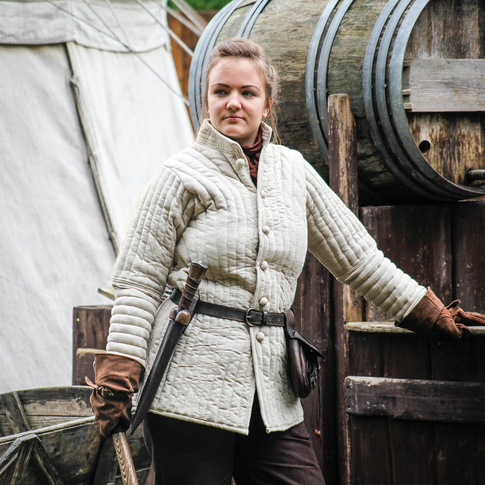 Gambeson Greifenfels Natural - Medieval LARP Armor Padding for Cosplay & Historical Reenactment | Perfect for Renaissance Fairs & Battle Events