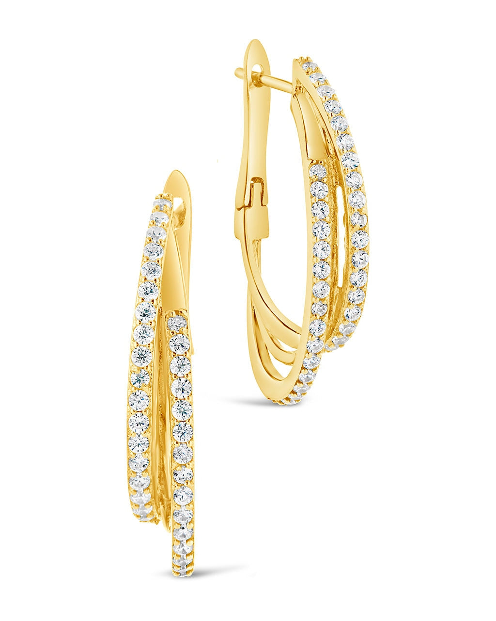 Stylish Kyle CZ Hoop Earrings for Women - Sparkling Cubic Zirconia Gold/Silver Plated Dangle Earrings - Perfect for Parties, Weddings & Everyday Wear