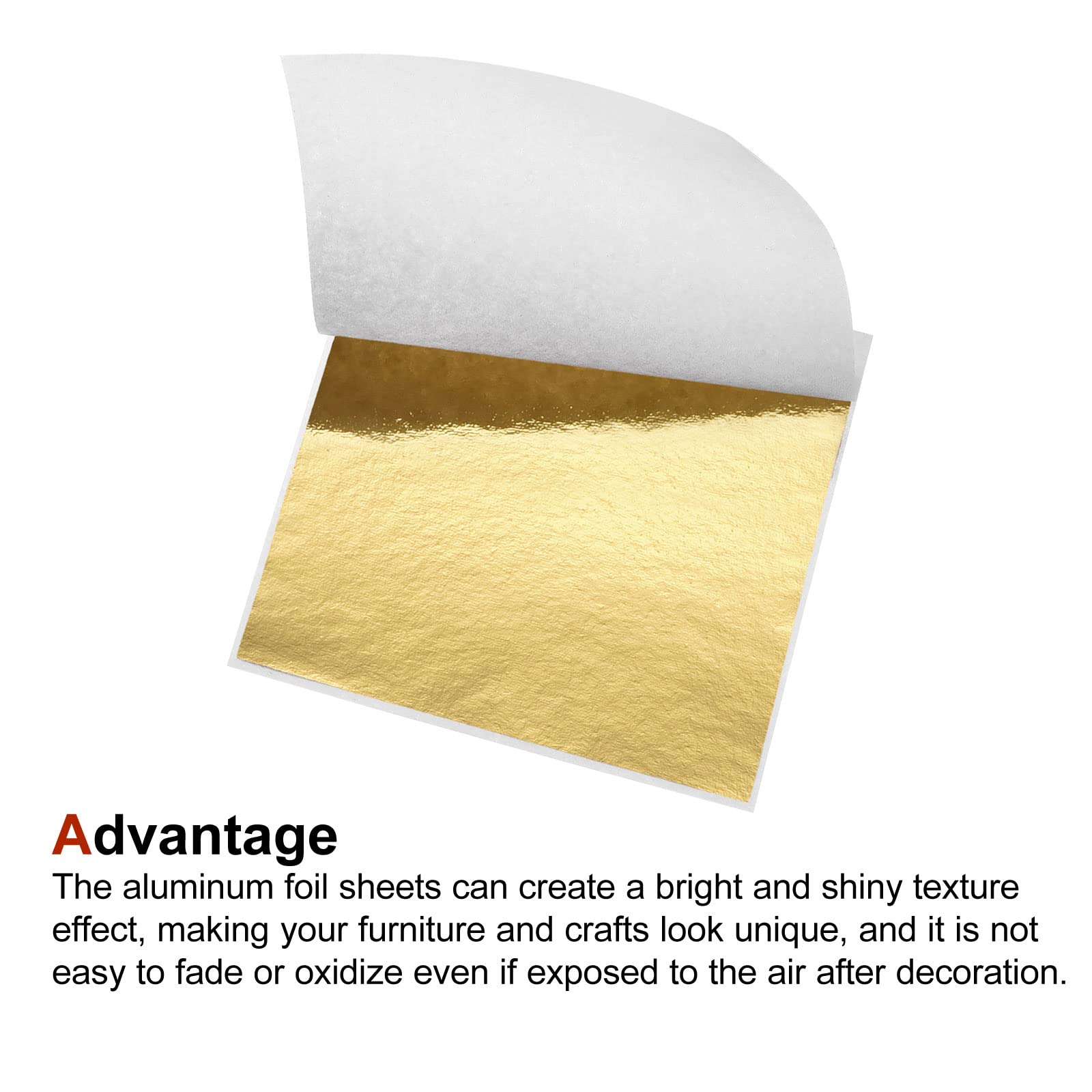 Premium Gold Leaf Foil Sheets for Art & Crafts - 3.3 x 3.1 Inch Genuine Gold Leaf Paper - 100 Pack for Gilding, Painting, Sculpture, DIY Home Decor & Wedding Invitations