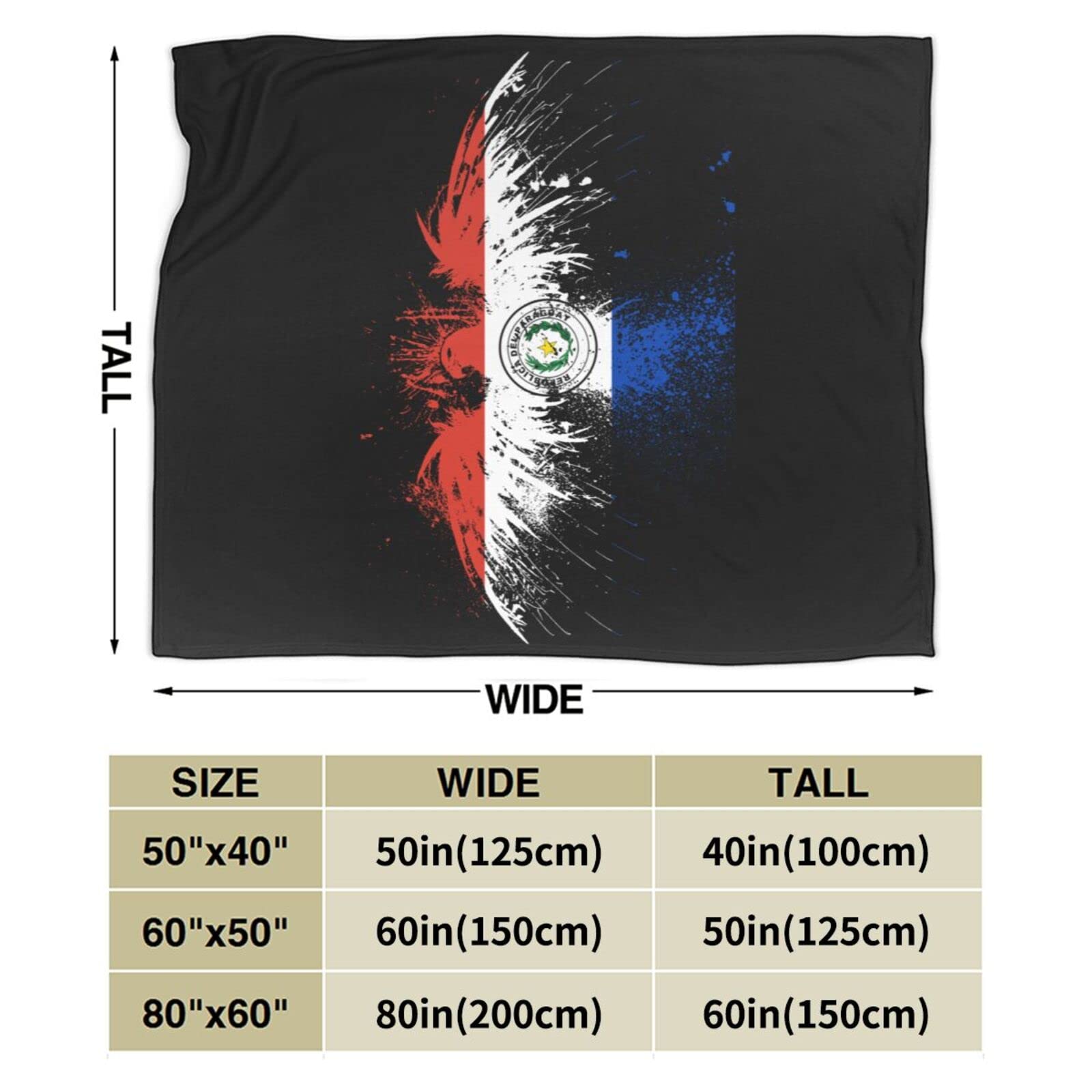 Premium HUFURI Eagle Paraguay Flag Flannel Fleece Throw Blanket - Ultra Soft & Cozy 80