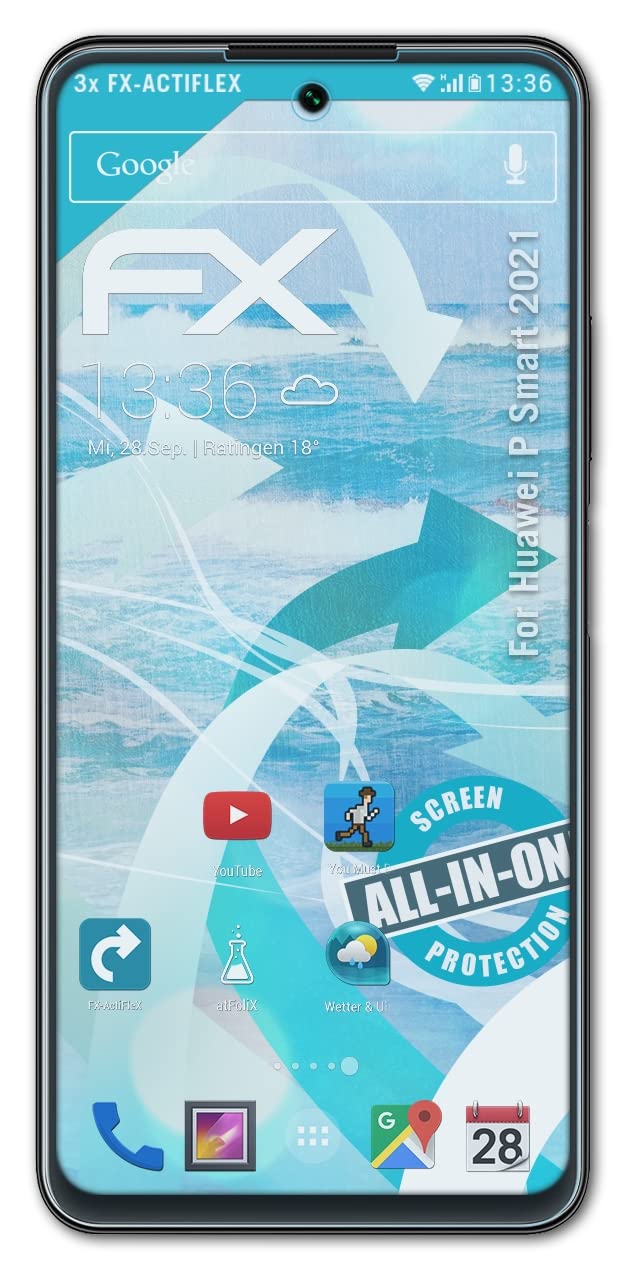 Huawei P Smart 2021 Screen Protector - 3 Pack Ultra Clear Flexible Tempered Glass Film - Anti-Scratch & Bubble-Free - Perfect for Daily Use & Outdoor Activities