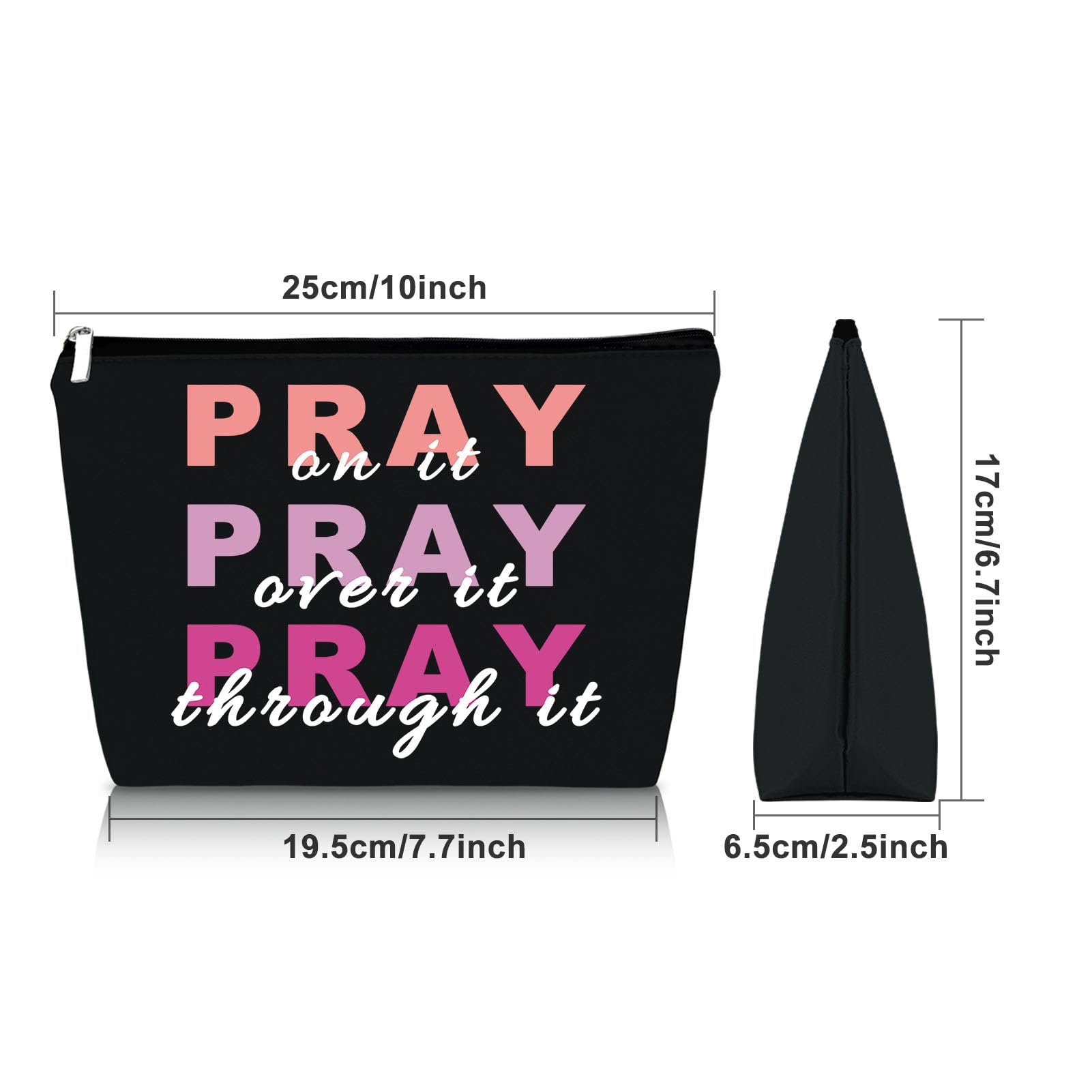 Faith-Inspired Black Makeup Bag - Christian Gifts for Women & Mom, Birthday & Christmas Presents - Perfect for Church, Travel & Daily Use