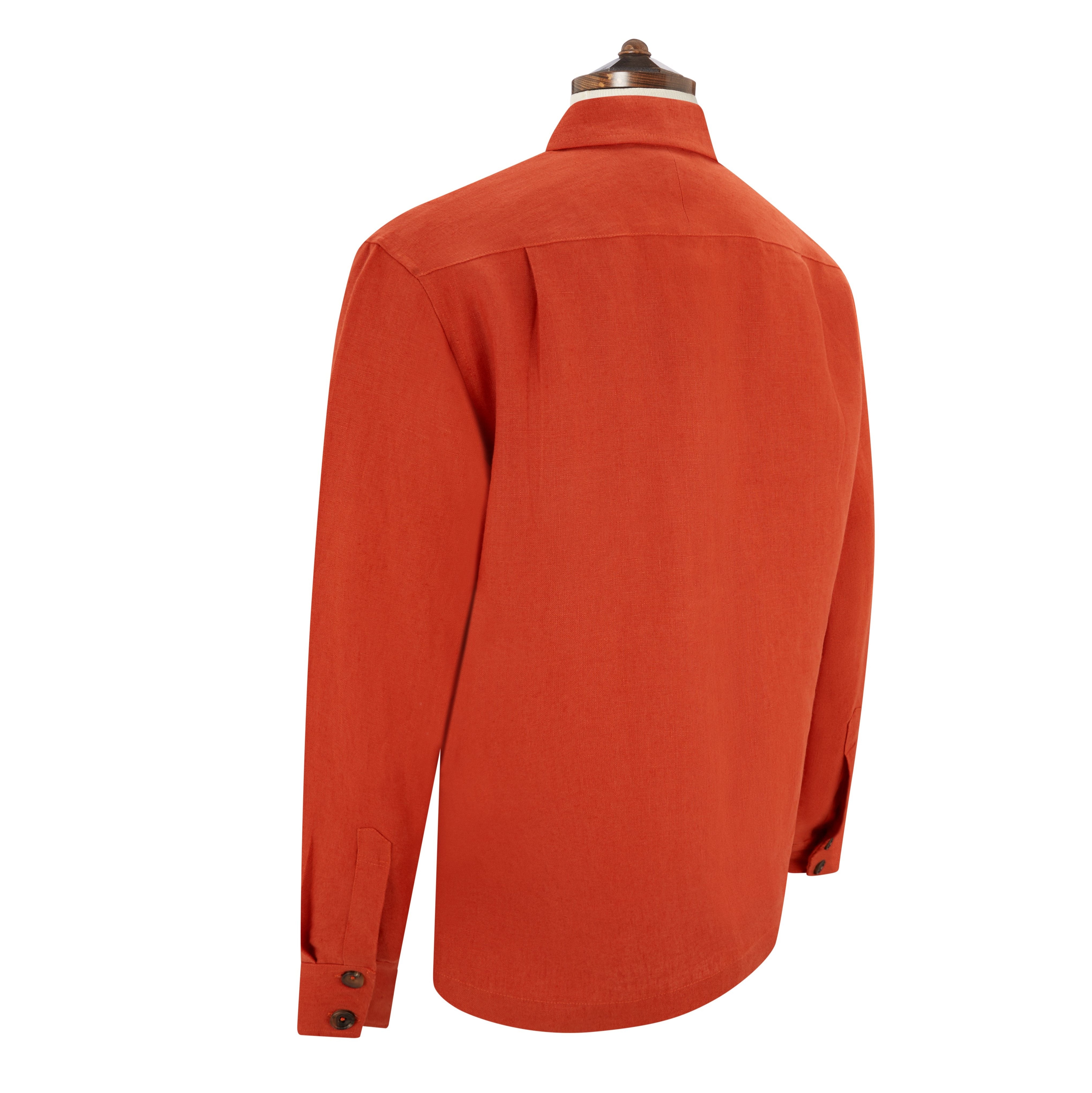 Lynton Orange Linen Overshirt for Men - Lightweight Breathable Button-Up Shirt for Spring & Summer - Casual Wear, Outdoor Activities, and Travel