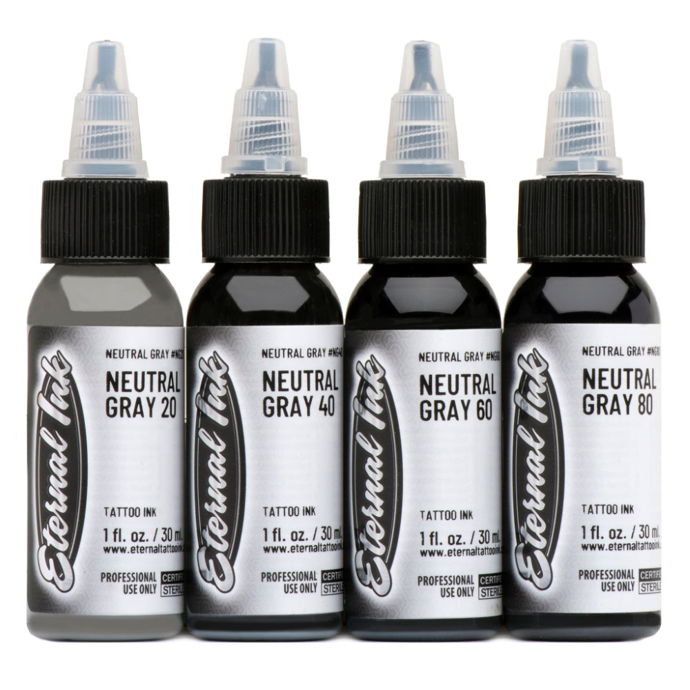 Eternal Ink Neutral Opaque Set - 4 Bottles (1oz Each) for Tattoo, Calligraphy & Permanent Makeup | Professional Quality Ink for Artists