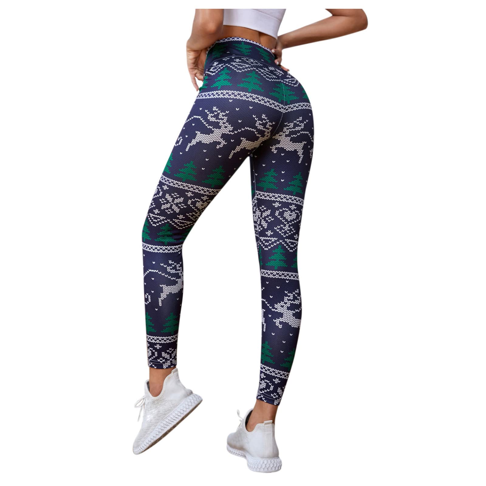 Women's High Waist Snow Pants - Christmas Print Yoga Pants for Workout & Butt Lifting | Winter Sports, Skiing, Gym & Casual Wear