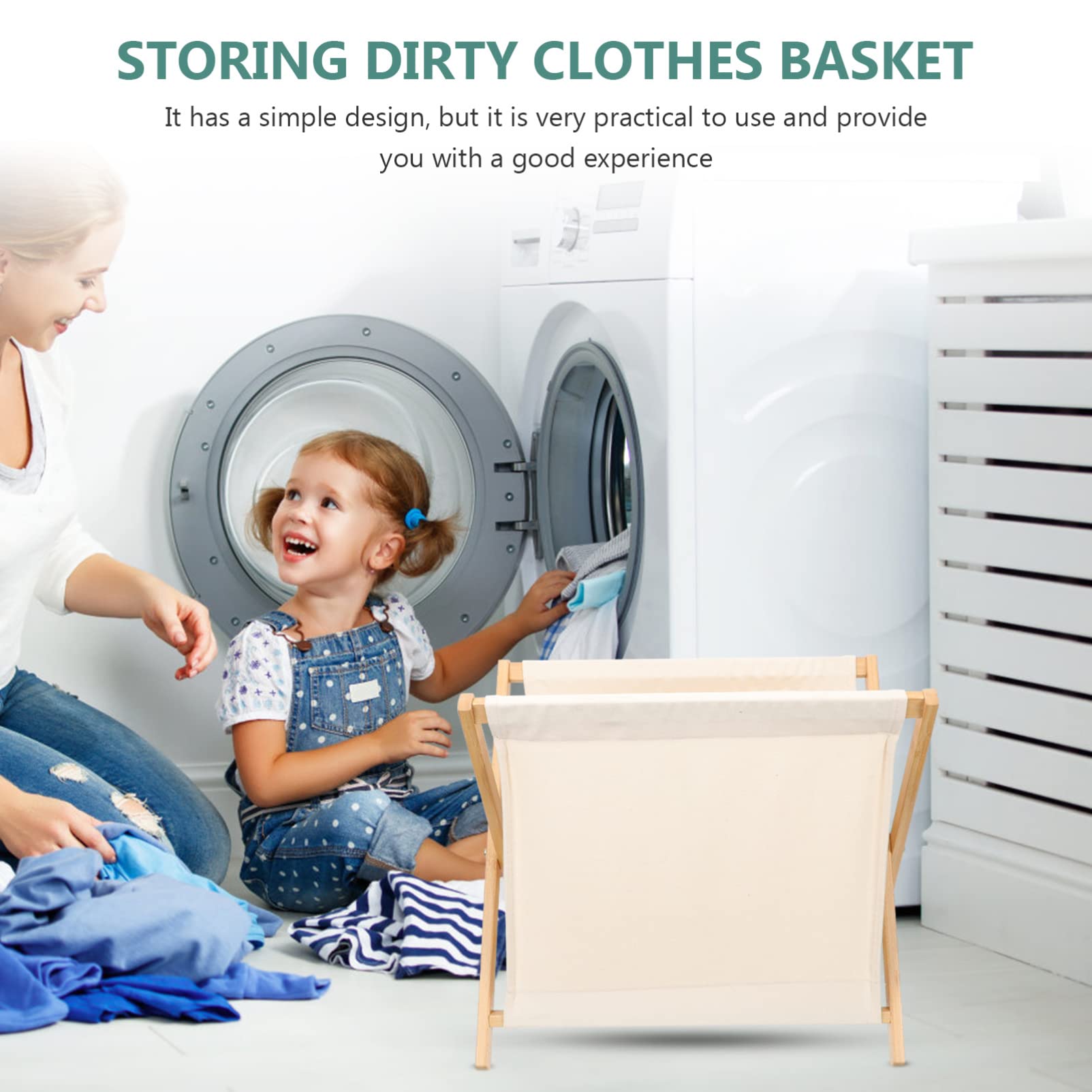 **Large Bamboo Wood Laundry Hamper Sorter Cart with Stand - Foldable X-Frame Design for Blankets, Clothes, Pillows, Towels & Baby Nursery - Perfect for Bedroom, Laundry Room & Dorm Organization**