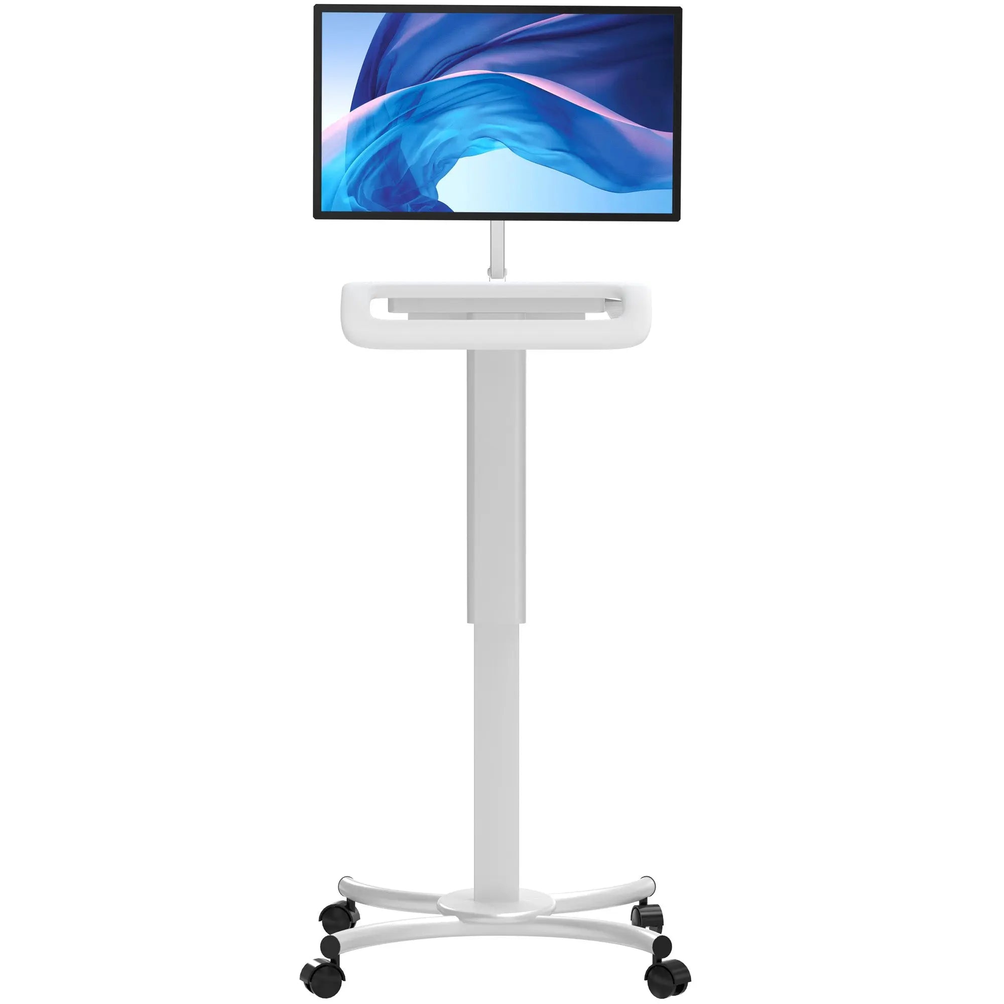 Height Adjustable Rolling Medical Workstation Cart with VESA Plate - Mobile Computer Stand for Hospitals, Clinics & Nursing Stations - Perfect for Medical Professionals & Healthcare Facilities