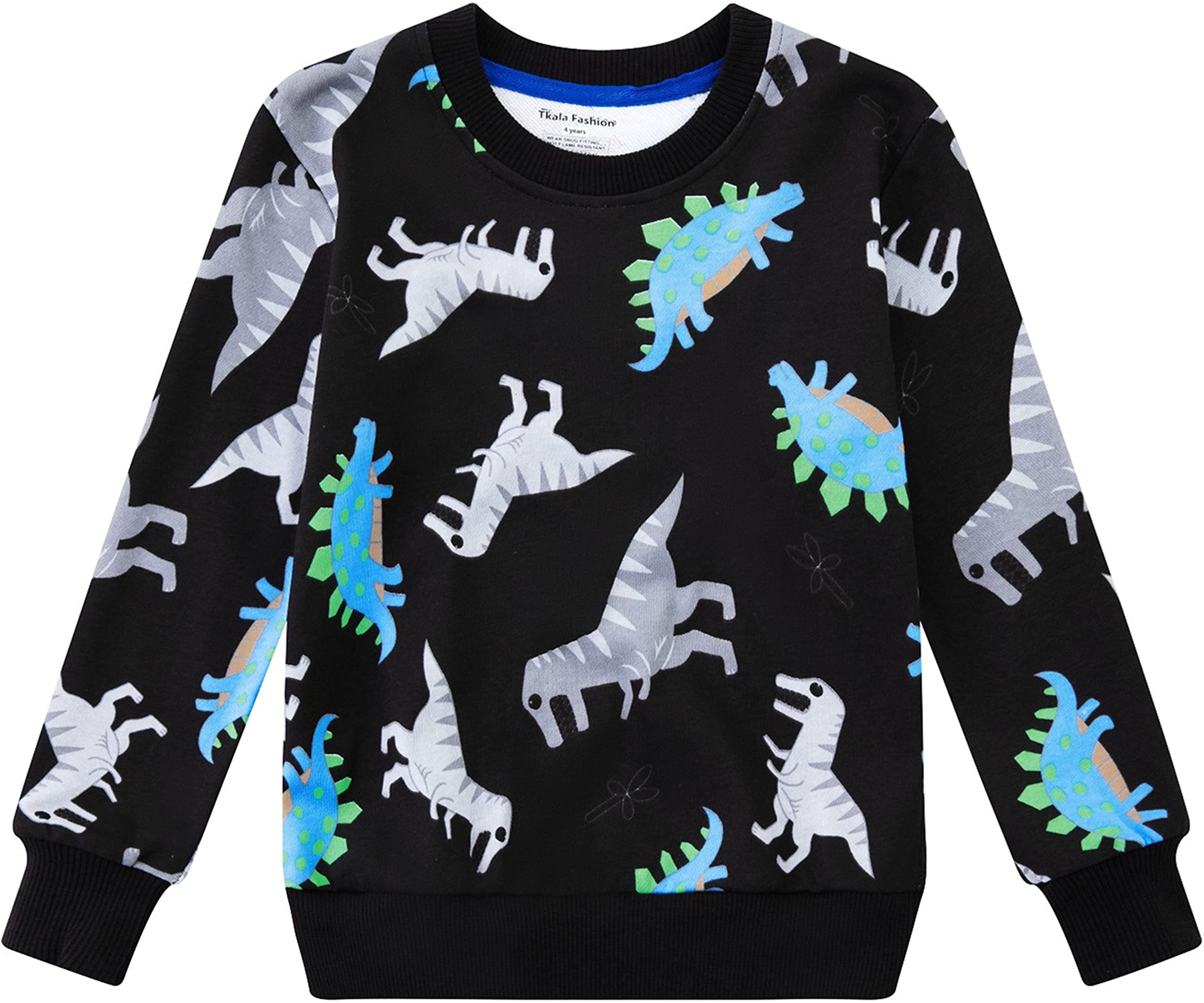 Tkala Boys Long Sleeve Sweatshirt Pullover - Winter Crewneck Toddler Clothes for Boys - Warm & Cozy Kids Winter Outfit for Playdates, School & Outdoor Activities