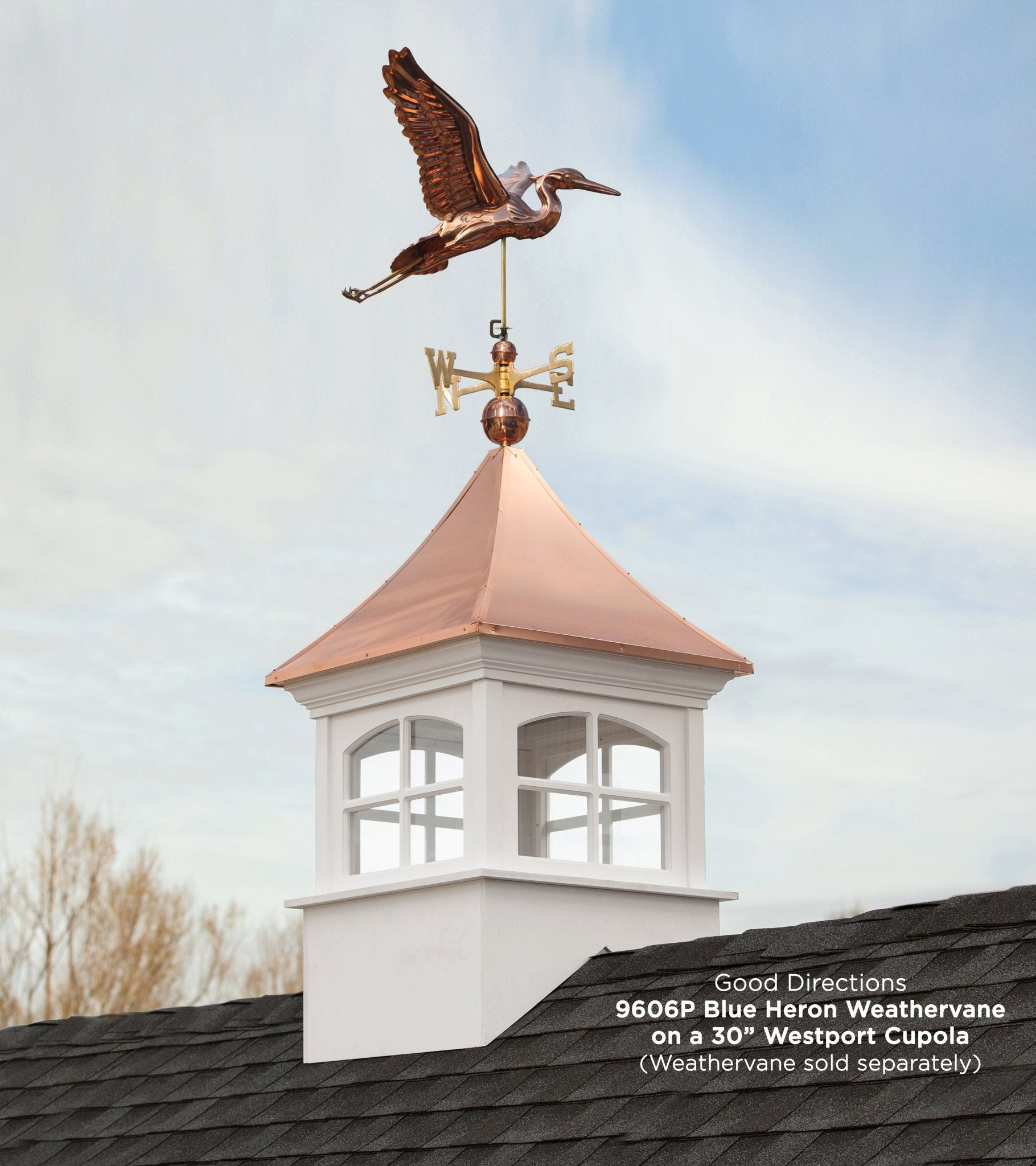 Westport Vinyl Cupola - Weatherproof & Durable Decorative Roof Dome for Home & Garden - Perfect for Barns, Sheds & Outdoor Structures