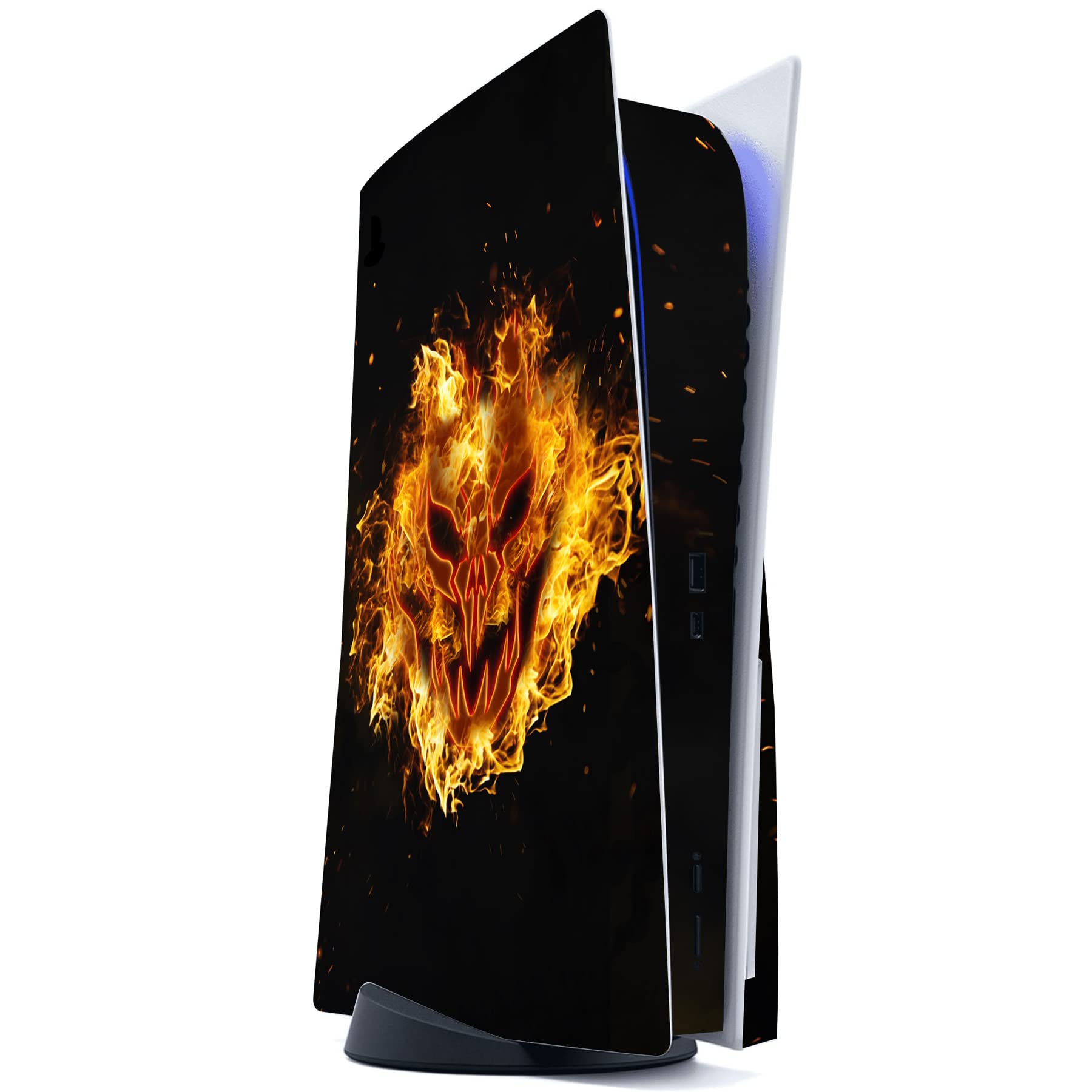 PlayVital PS5 Controller Skin Sticker Set - Protective Decals for Standard Console, Controller, Charging Station & Headset - Fire Demon Design | Gaming Accessories for PS5 Enthusiasts & Home Entertainment Setup