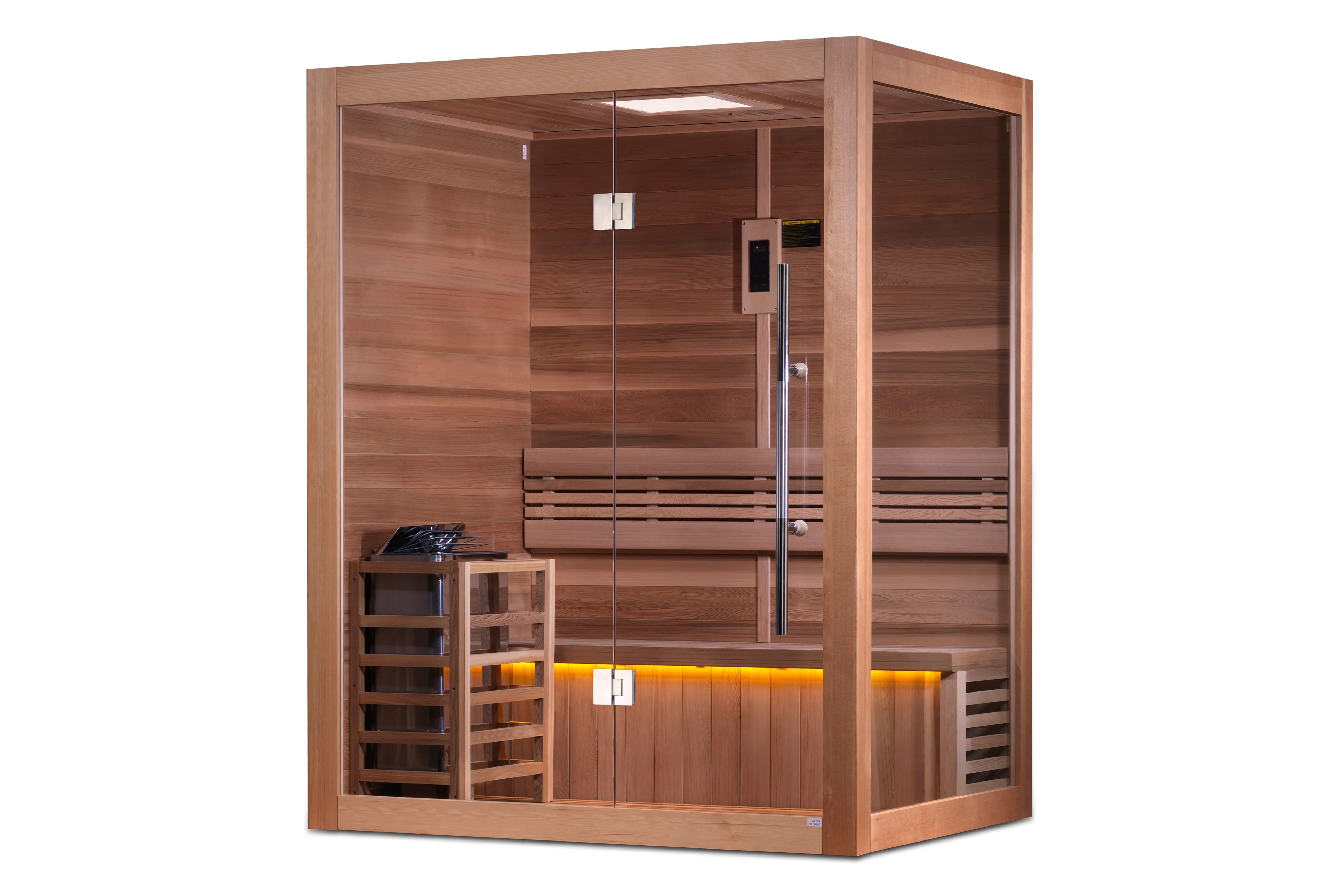 Golden Designs Hanko Edition 2 3-Person Indoor Traditional Sauna - Relaxation & Detox for Home Spa Experience