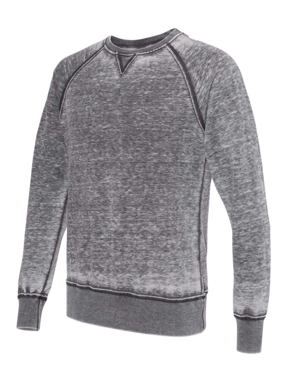 J America Adult Vintage Zen Crewneck Sweatshirt - Dark Smoke Color - L Size - Comfortable Casual Wear for Men & Women - Perfect for Relaxing, Yoga, and Everyday Outfits