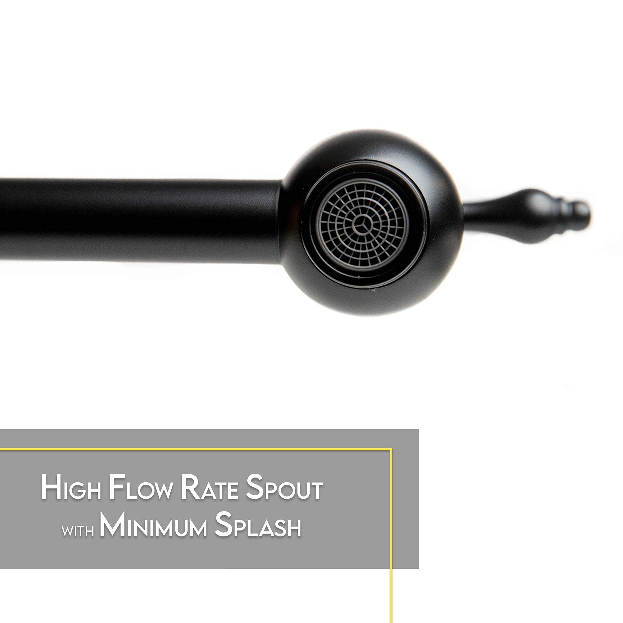 Wall Mount Black Pot Filler Faucet - 24