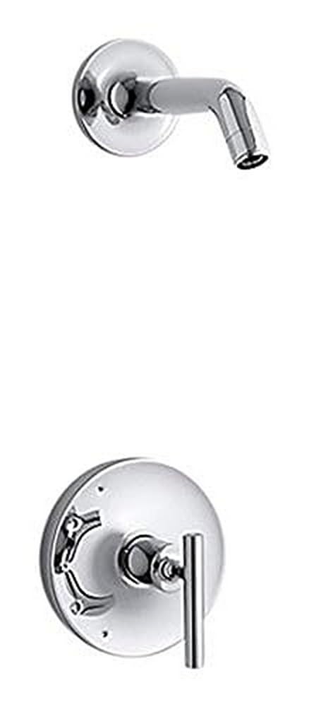 Kohler TLS14422-4-CP Purist Rite-Temp Shower Valve Trim with Cross Handle - Polished Chrome Finish (Showerhead Not Included) | Perfect for Modern Bathroom Renovations & Luxury Home Upgrades