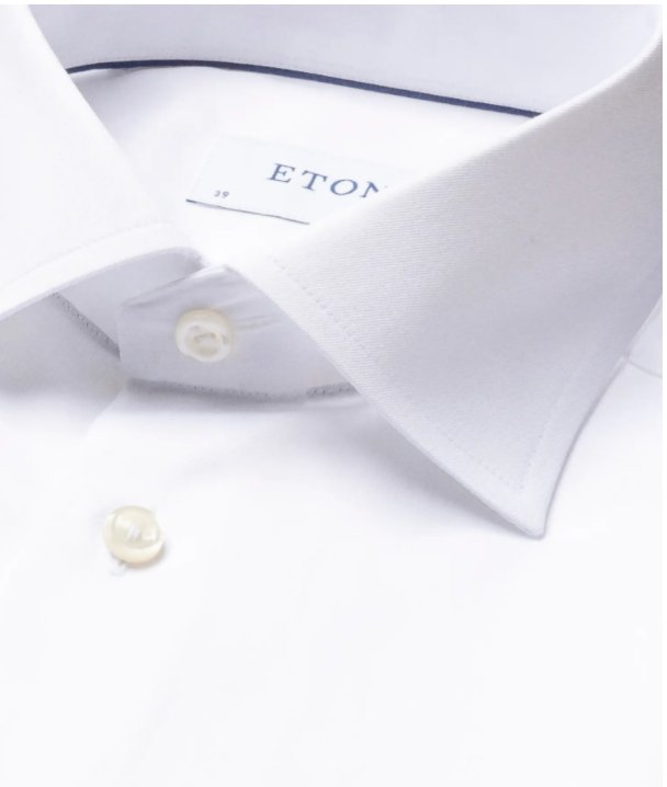 ETON SIGNATURE Men's Classic Cotton Twill Shirt - White | Premium Comfort for Business Casual & Office Wear
