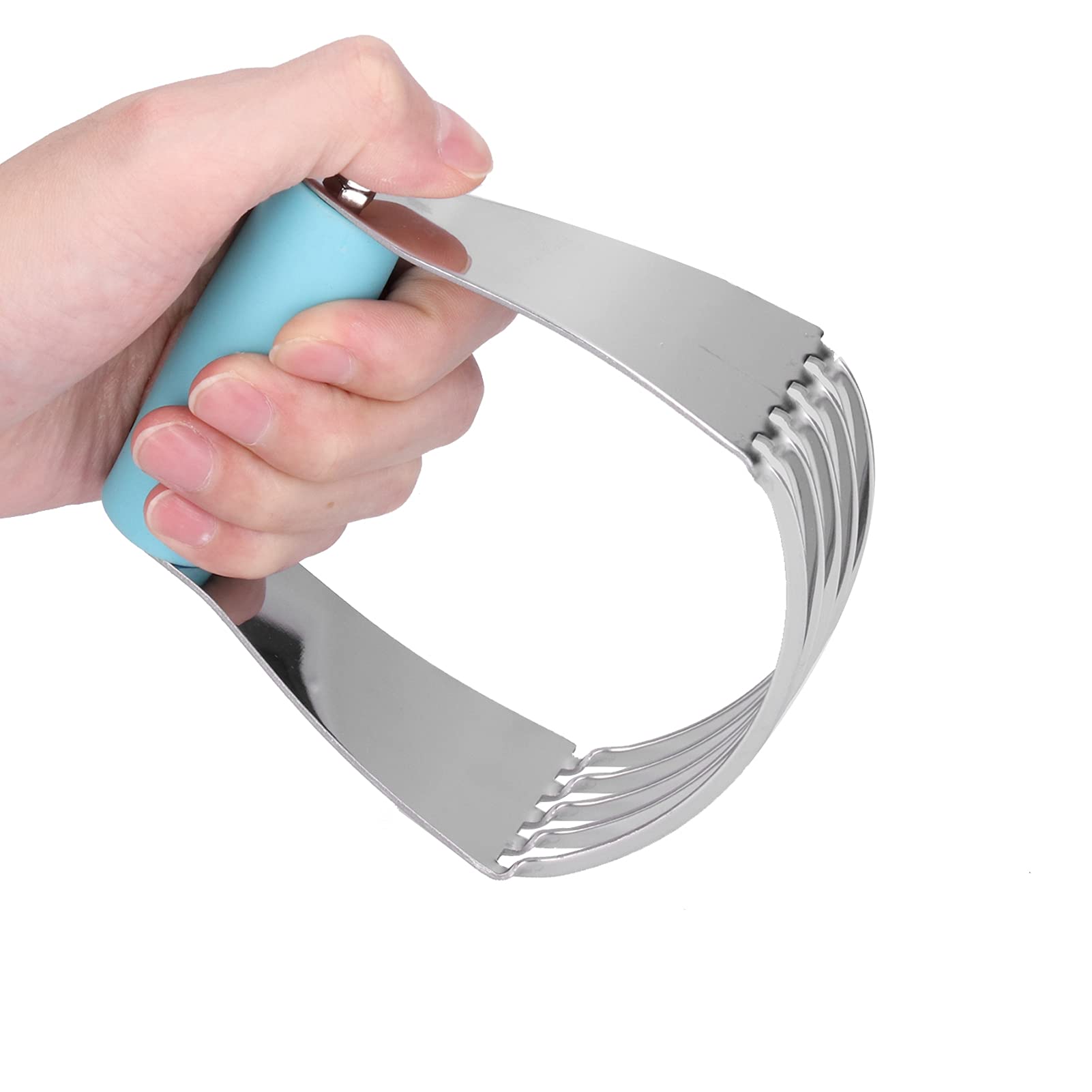 Premium Stainless Steel Pastry Blender & Dough Cutter - Heavy Duty Butter Mixer for Baking, Pie Crusts, Cookies & Pastry Dough (Blue) - Perfect for Home Bakers & Professional Kitchens