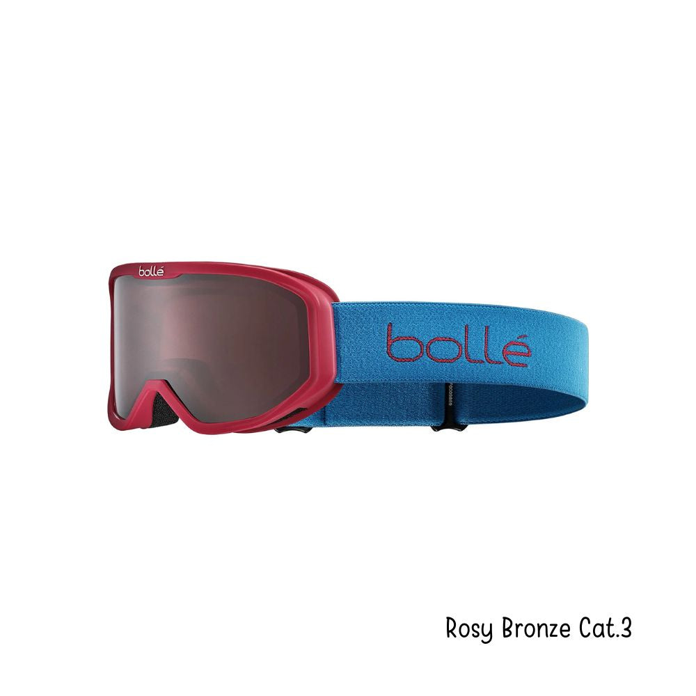 Bolle Inuk Kids Ski Goggles for Ages 3-6 Years - Red & Blue Matte Frame with 2 Interchangeable Lenses | UV Protection Snow Goggles for Boys & Girls | Perfect for Skiing, Snowboarding & Winter Sports