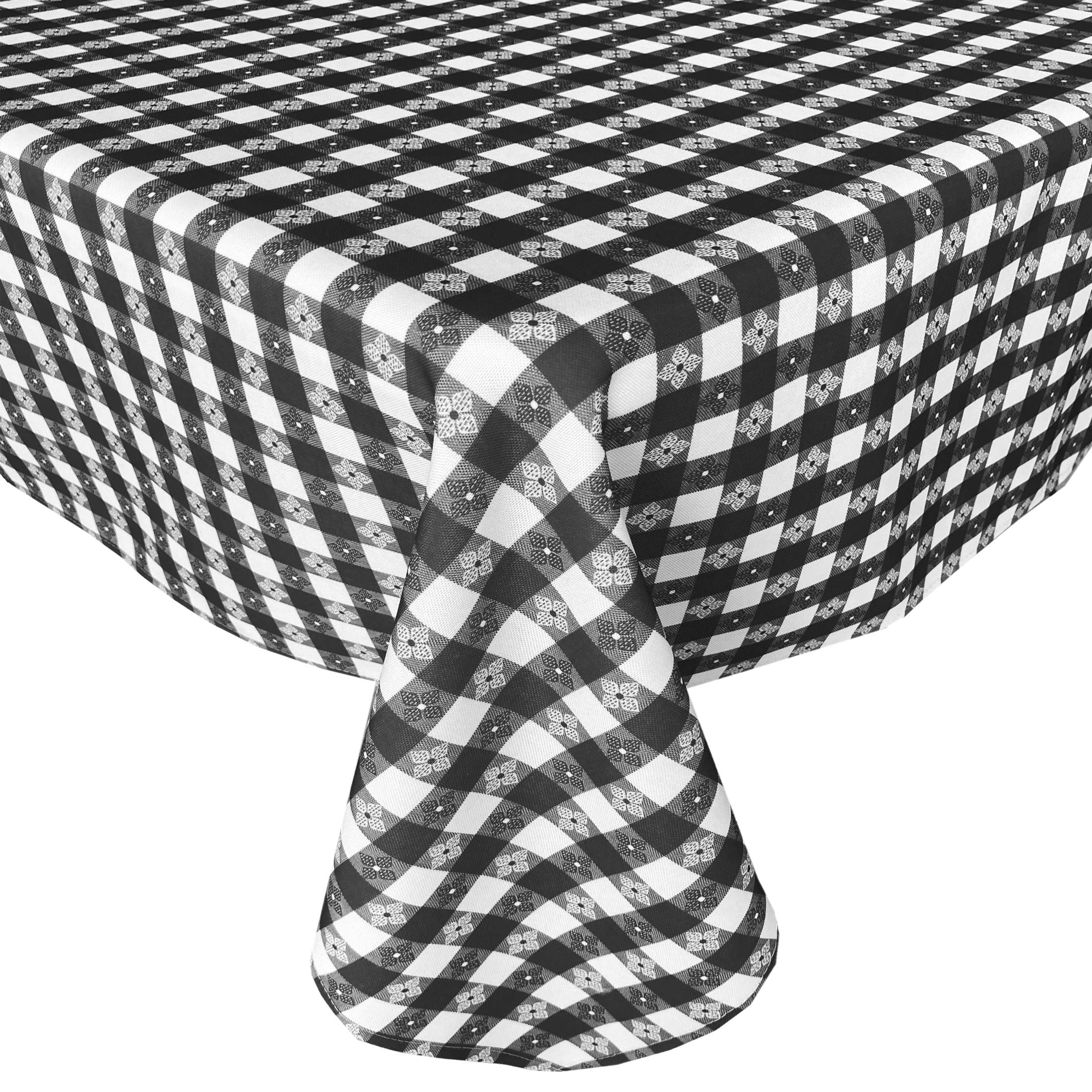 Premium American Tavern Check Indoor/Outdoor Fabric Napkins - Waterproof & Stain Resistant Bistro Checkered Table Linens (Set of 8, Black) - Perfect for Restaurants, Picnics, BBQs & Dinner Parties