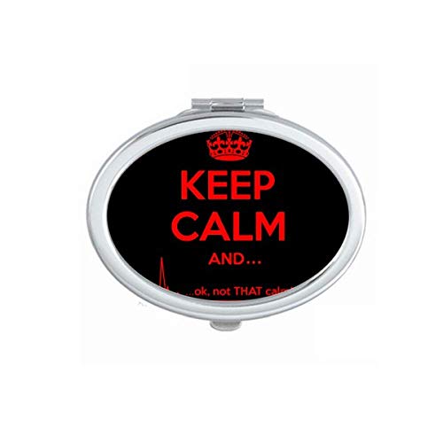 DIYthinker Keep Calm Red Black Mirror Portable Folding Handheld Double-Sided Makeup Mirror for Travel, Home, and Salon Use