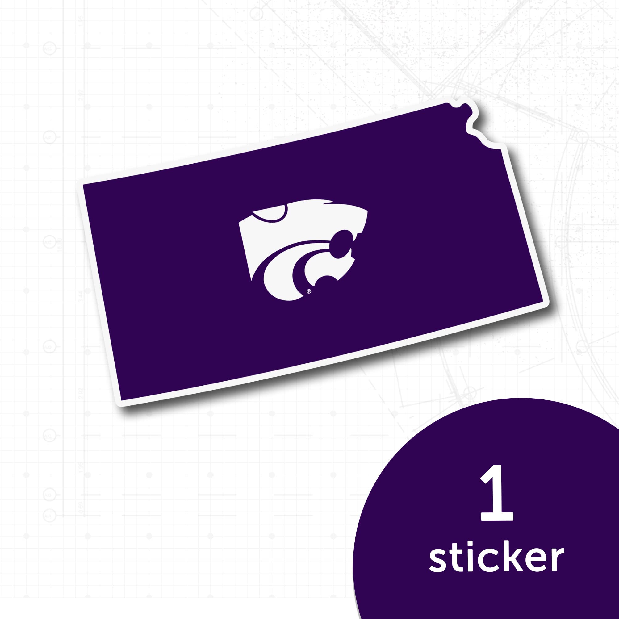 Kansas State University Wildcats KState EMAW Vinyl Decal Sticker Sheet - Desert Cactus Design for Laptop, Water Bottle, Car & Scrapbook - Perfect for Fans, School Spirit & State Pride (State Border Sticker)