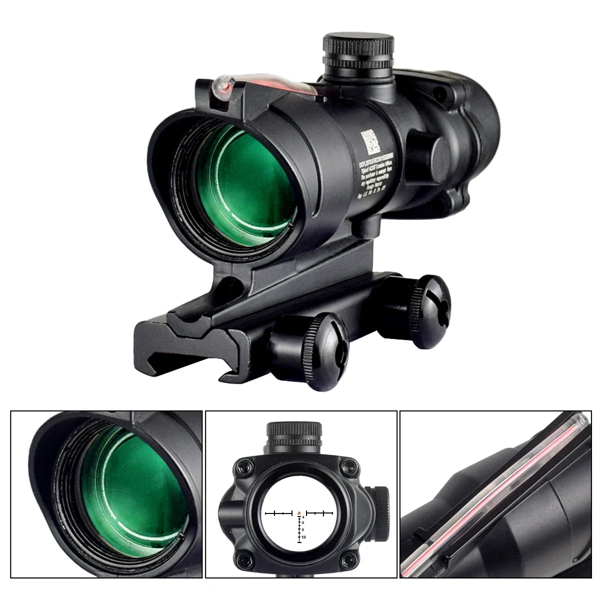 Trijicon ACOG 4X32 RMR Red Dot Sight Scope - Green Cross Fiber Optic Illuminated Rifle Scope with Glass Etched Reticle - Perfect for Tactical Shooting, Hunting & Military Use